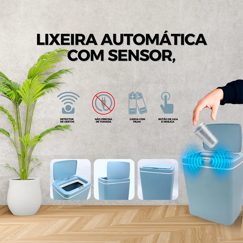 Lixeira Automática Com Sensor De Movimento Automático 14l