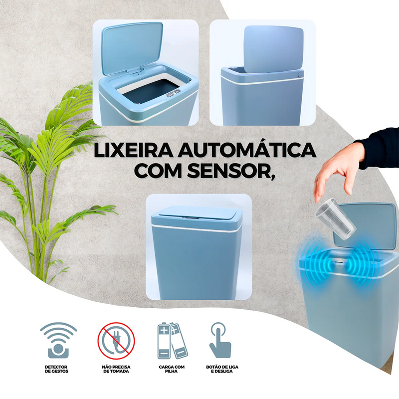 Lixeira Automática Com Sensor De Movimento Automático 14l