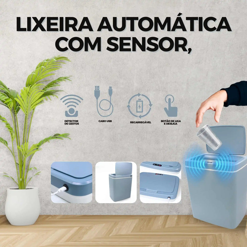 Lixeira Automática Com Sensor De Movimento Automático 14l