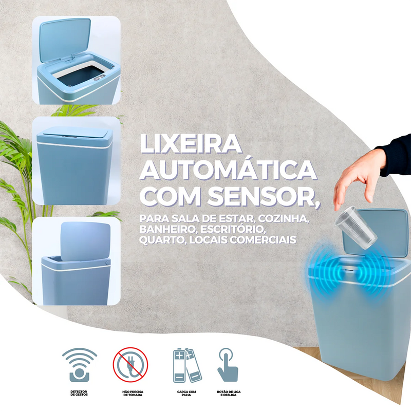 Lixeira Automática Com Sensor De Movimento Automático 14l